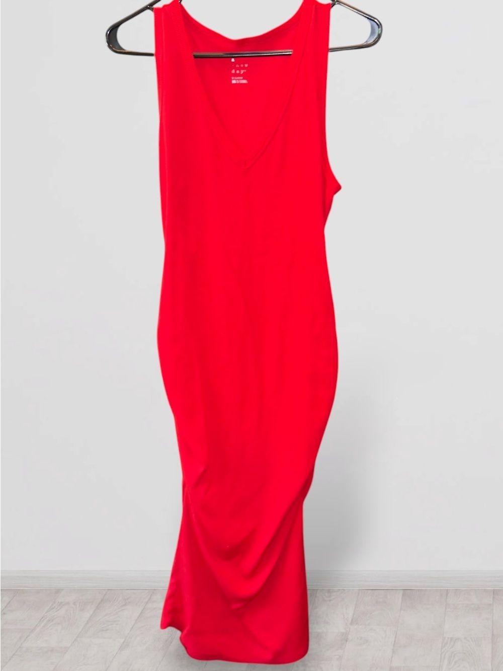 🌺A New Day Ribbed Side Scrunched Sleeveless V-Neck Maxi Dress - Picture 1 of 5